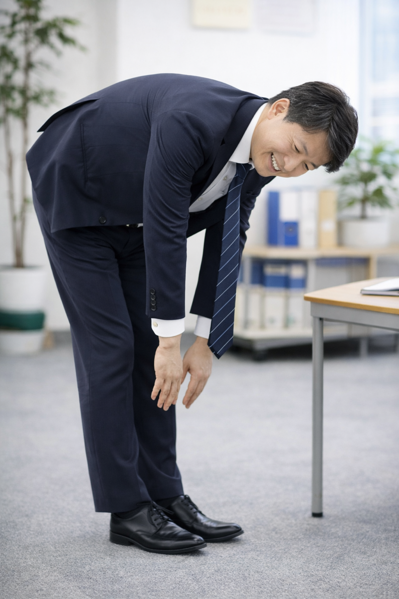 腰痛・前屈時痛み症状改善事例②施術前