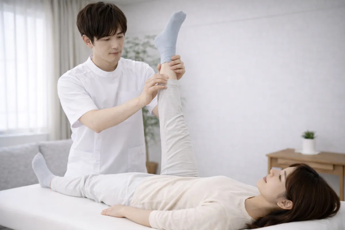 改善コースでシナプス療法を行う施術風景